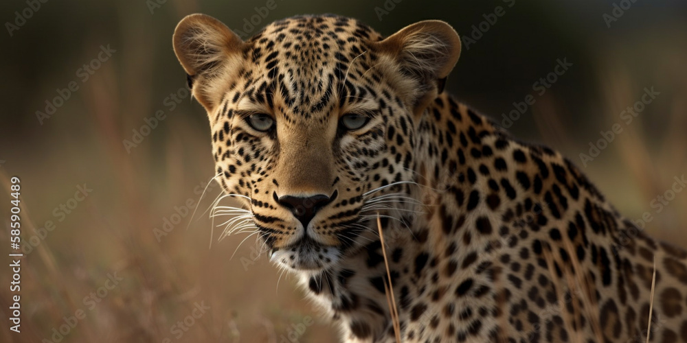 Obraz premium Leopard in Masai Mara National Reserve Generative AI