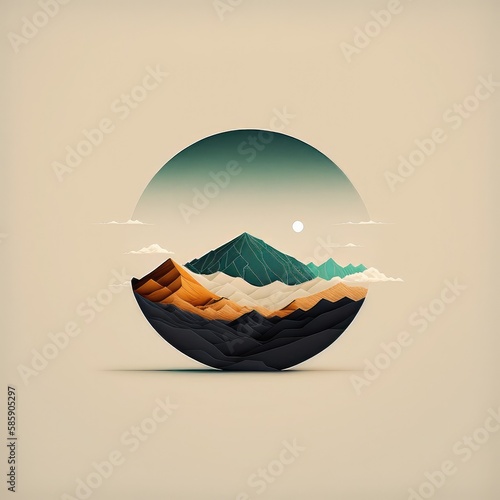 Geometric diglta art inspired postmodern of vector abstract symbols with bold geometric shapes, useful for web background, poster art design, album cover artwork