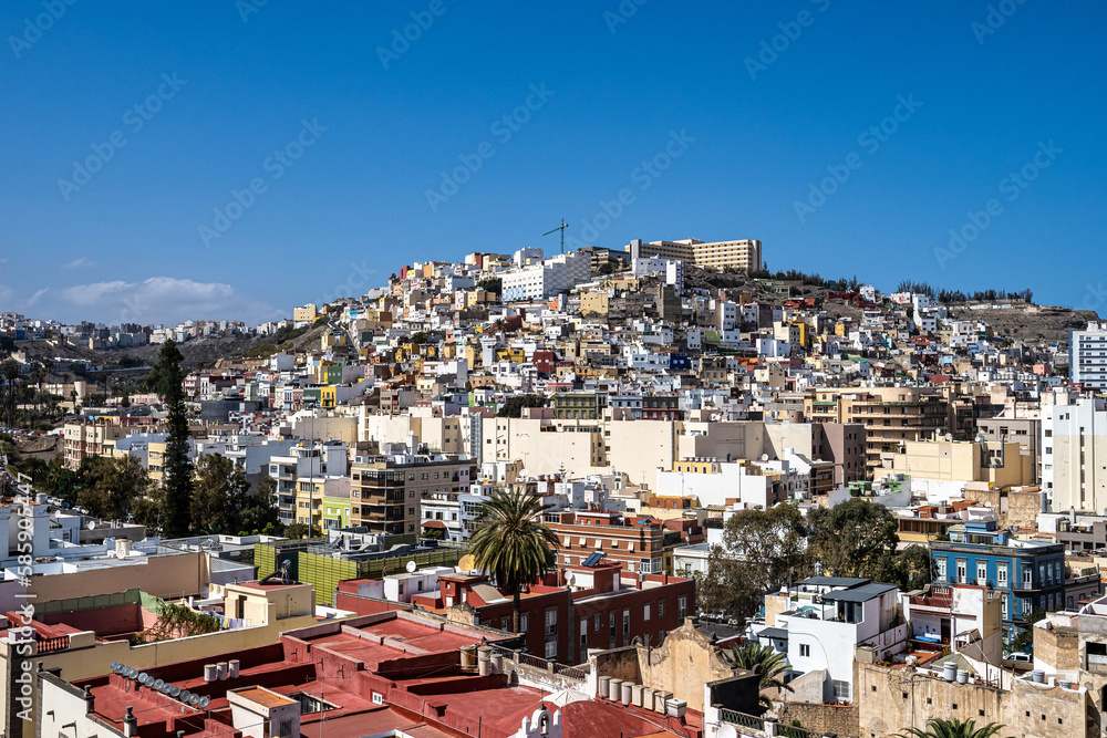 View of the capital city of Las Palmas. Gran Canaria, Canary Islands, Spain