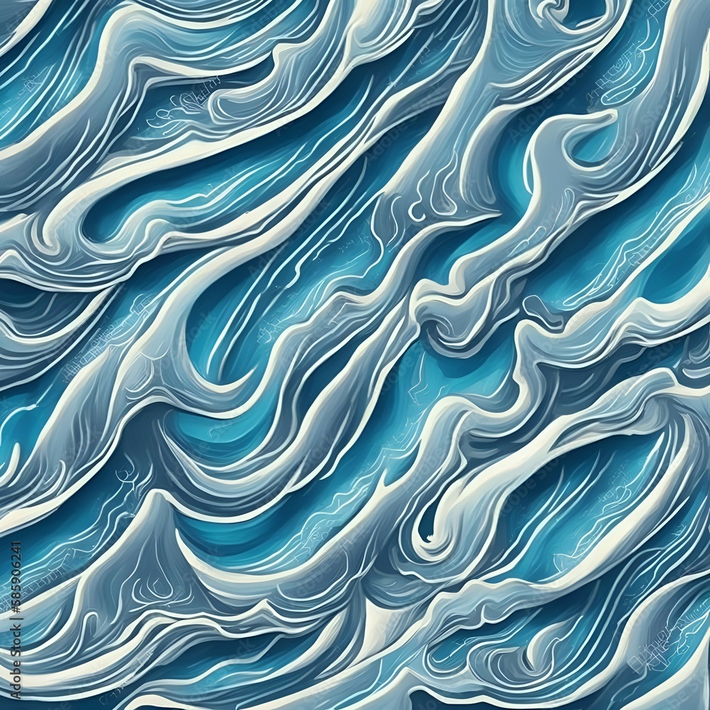 Obraz premium seamless pattern with waves - abstract ocean waves background - Generative AI