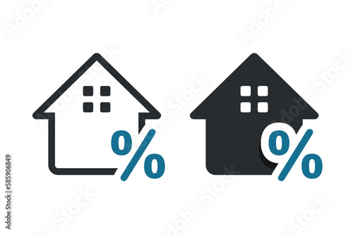 House percent icon. Illustration vector