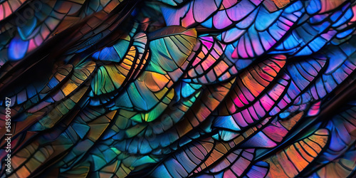 butterfly wing, iridescent scales and vivid colors (created with Generative AI) © AstralAngel