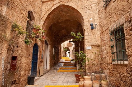 The narrow streets of Jaffa in Tel Aviv  Israel