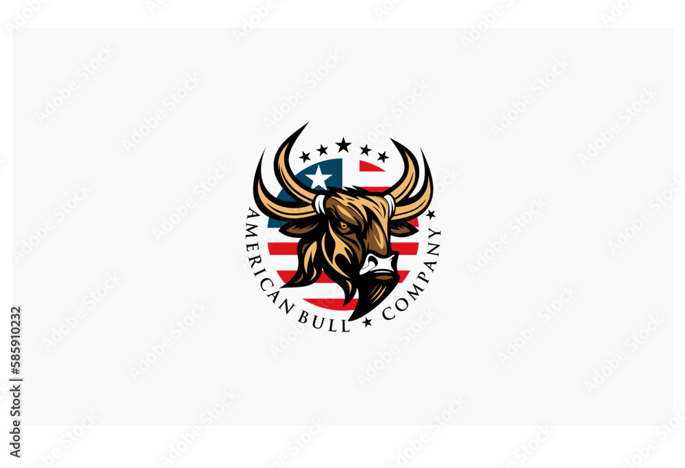 luxury bull concept creative design company logo