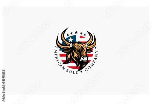 luxury bull concept creative design company logo