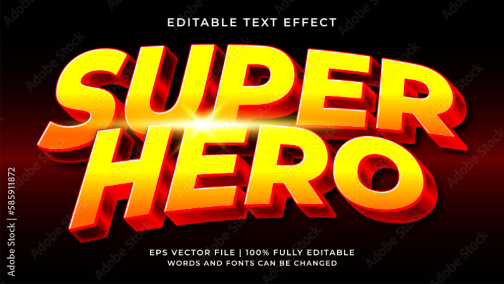 Super hero 3d editable text effect