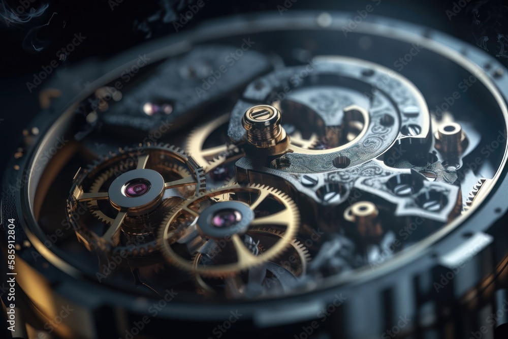 Watch gears concept. AI generated Watch gears concept. AI generated