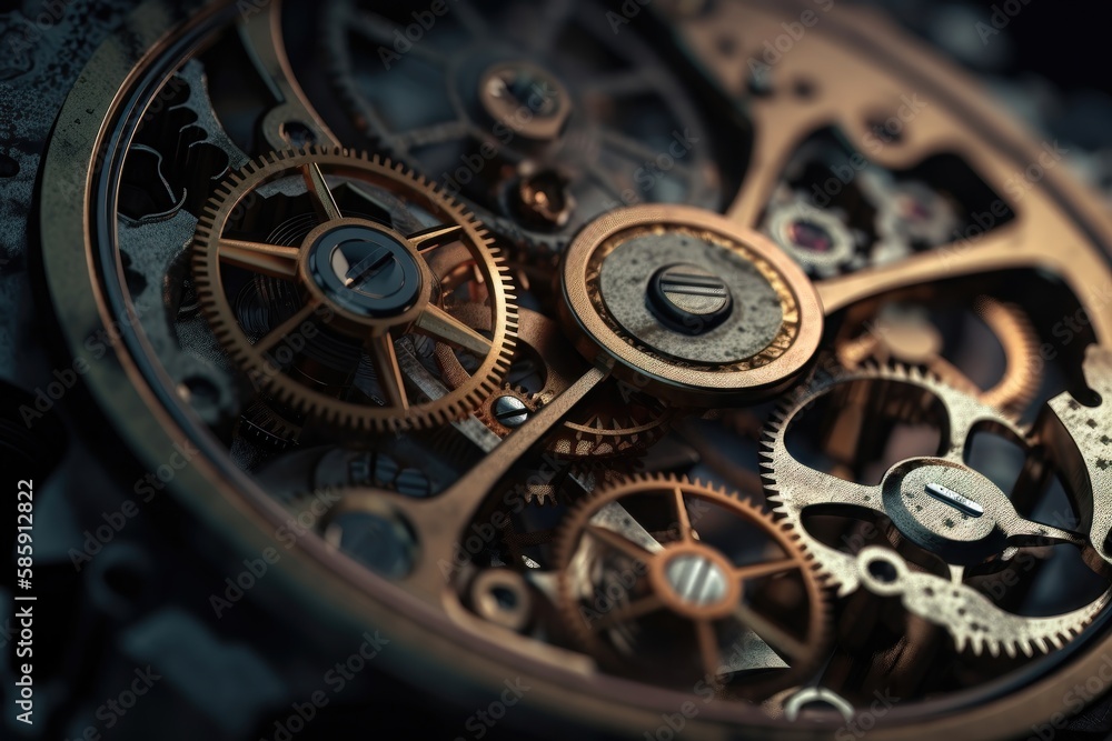 Watch gears concept. AI generated Watch gears concept. AI generated