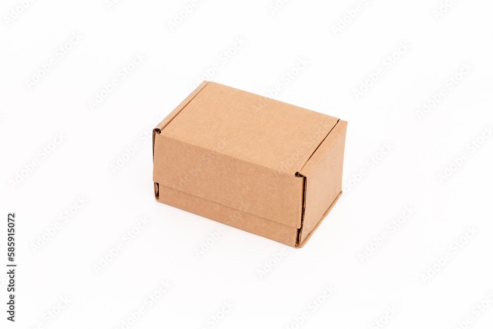 brown cardboard rectangular box isolated on white background brown cardboard rectangular box isolated on white background