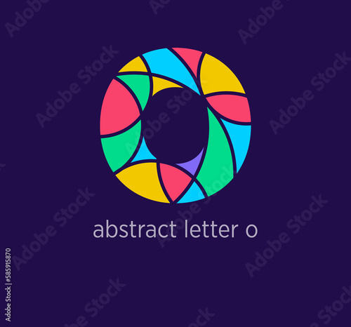 Modern abstract letter o logo icon. Unique mosaic design color transitions. Colorful letter o template. vector.