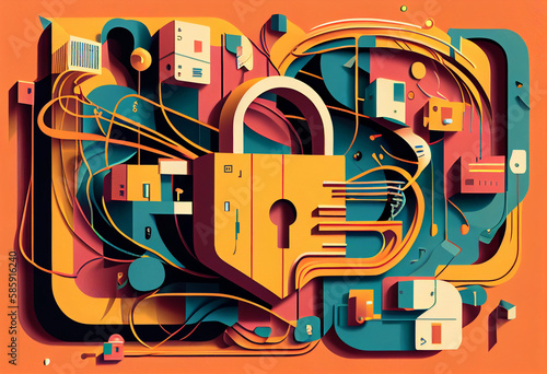 Colorful data protection illustration