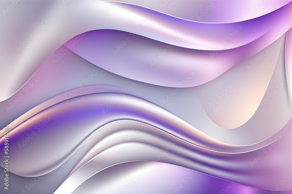 Obraz premium Holographic neon curved wave in motion. Purple wallpaper background. Holographic gradient