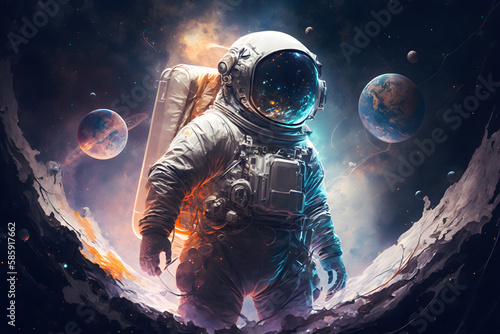 Astronaut in space. Future concept © Canvas Alchemy