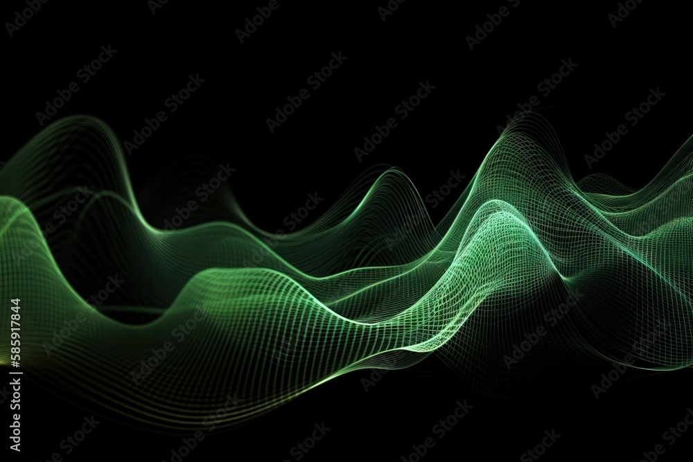 a green wave of light on a black background with a black background and a black background with a green wave of light on a black background. generative ai a green wave of light on a black background with a black background and a black background with a green wave of light on a black background. generative ai