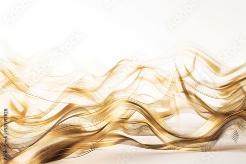  a white background with a wavy pattern of gold colored lines on the left side of the image, and a white background with a wavy pattern of gold colored lines on the right side. generative ai