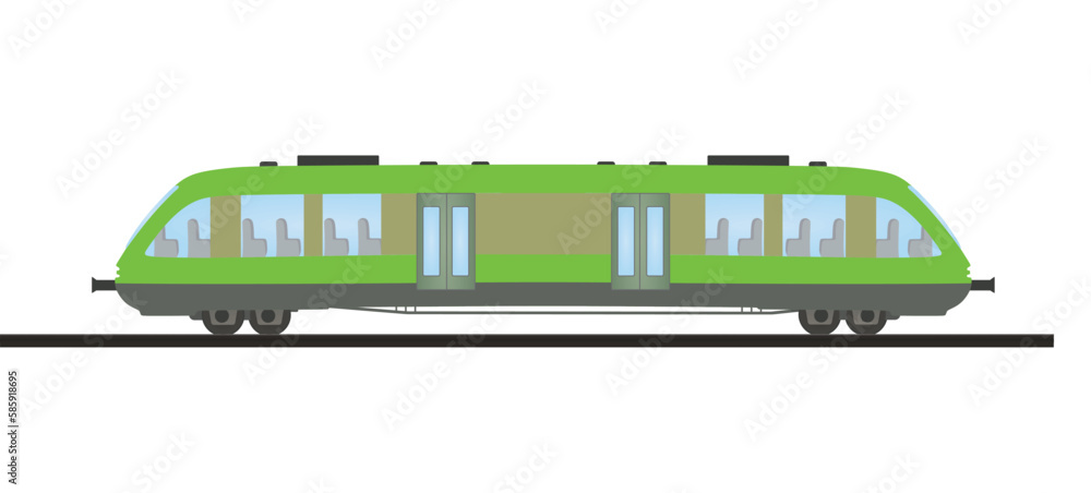 Green passenger train. vector illustration Green passenger train. vector illustration