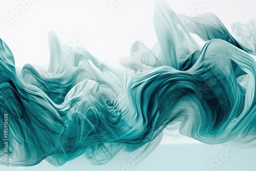  a blue and white abstract painting on a white background with a white wall in the middle of the photo and a white wall in the background. generative ai