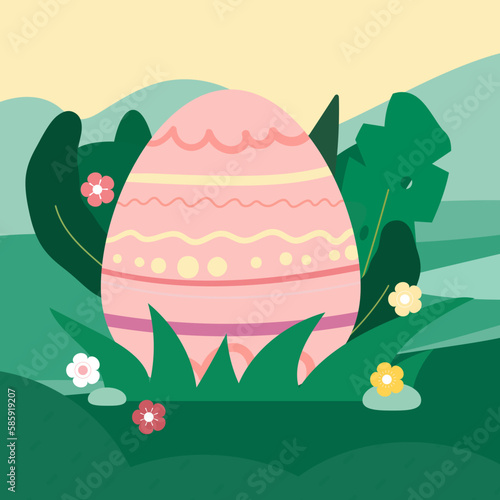 Easter Eggs in the Grass