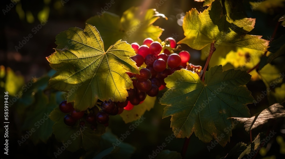 Frische Trauben Nahaufnahme beim Sonnenuntergang in den Weinbergen Frische Trauben Nahaufnahme beim Sonnenuntergang in den Weinbergen