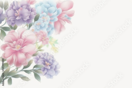  a bunch of flowers that are on a white background with a white background behind them and a white background behind them with a white background. generative ai