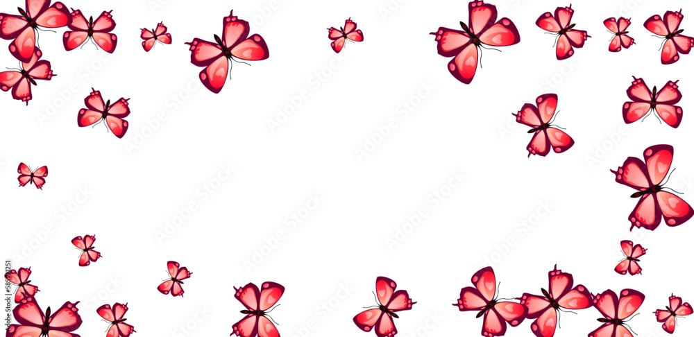 Tropical red butterflies flying vector background. Spring vivid insects. Wild butterflies flying children wallpaper. Delicate wings moths graphic design. Tropical beings. Tropical red butterflies flying vector background. Spring vivid insects. Wild butterflies flying children wallpaper. Delicate wings moths graphic design. Tropical beings.