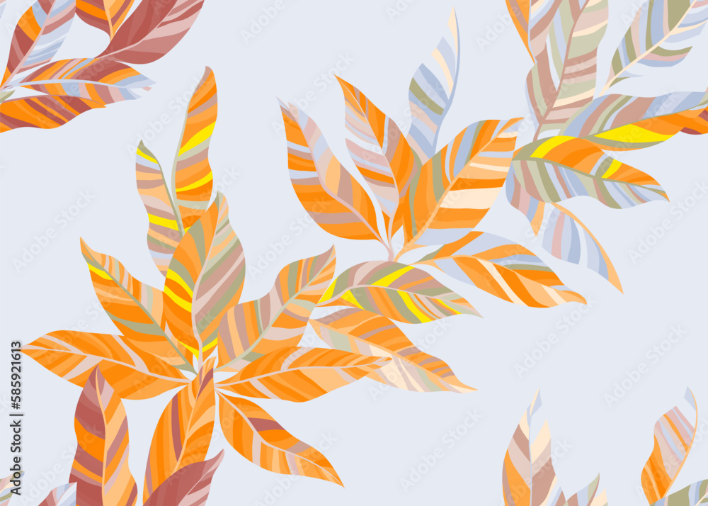 Abstract palm leafage repeat pattern vector. Lush floral summer fashion fabric print. Abstract palm leafage repeat pattern vector. Lush floral summer fashion fabric print.