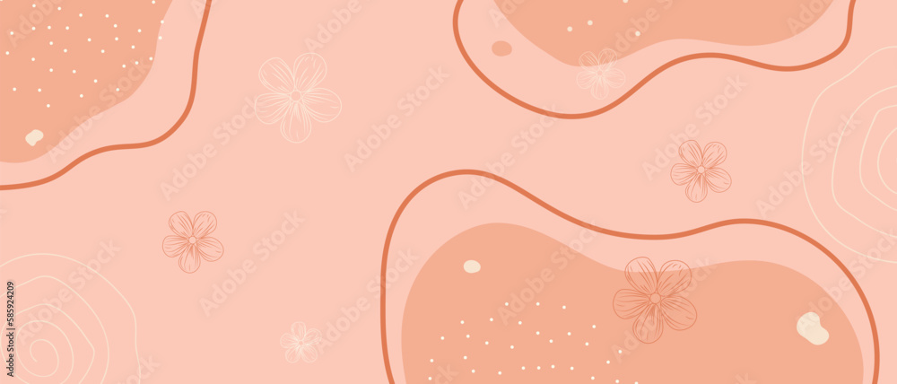 Cute abstract art background with hand drawn organic shapes, perfect for any spring or summer decor. Vector illustration.
