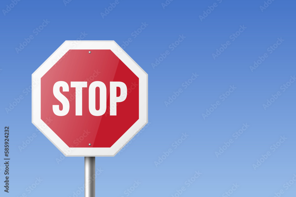 Stop. Vector White and Red Round Glossy Prohibition Stop Sign - Warning, Danger Sign Frame Icon Closeup. Dangerous Plate Design Template of Road Sign, Front View Stop. Vector White and Red Round Glossy Prohibition Stop Sign - Warning, Danger Sign Frame Icon Closeup. Dangerous Plate Design Template of Road Sign, Front View