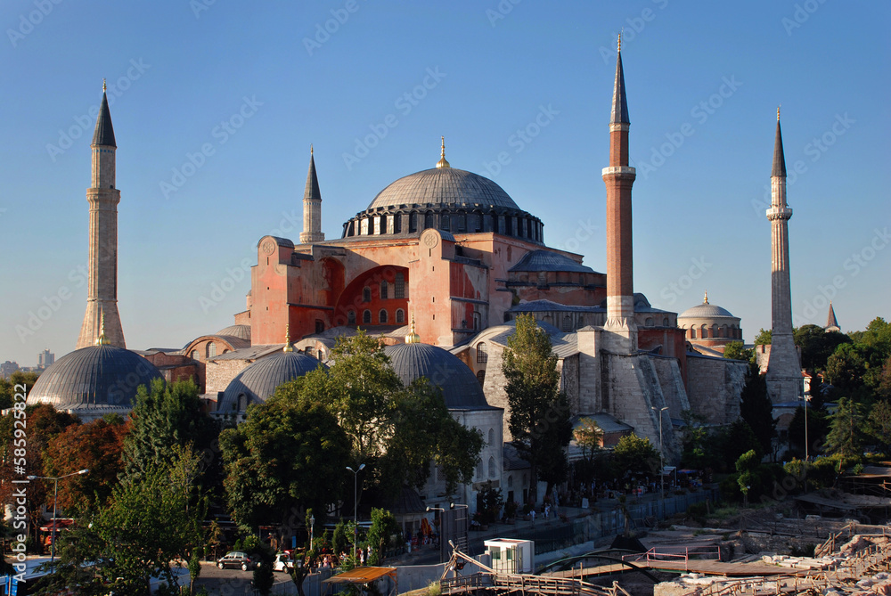 Naklejka premium Hagia Sophia, the former cathedral and an Ottoman Mosque, a famous place of visit in Istanbul