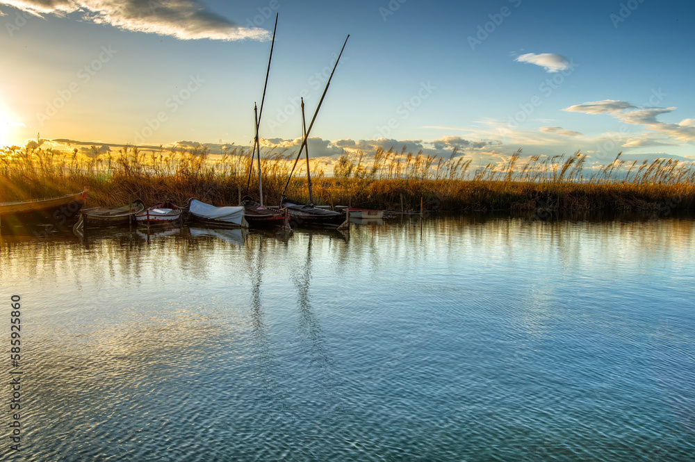 the fishing boats on the shore the fishing boats on the shore