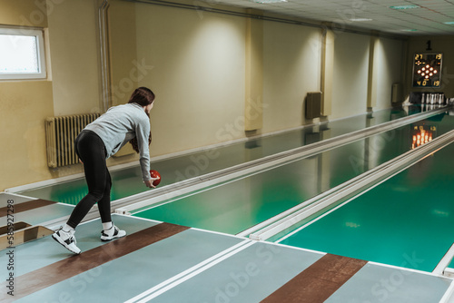 Girl Playing Bowling Nine Pin © milanmarkovic78