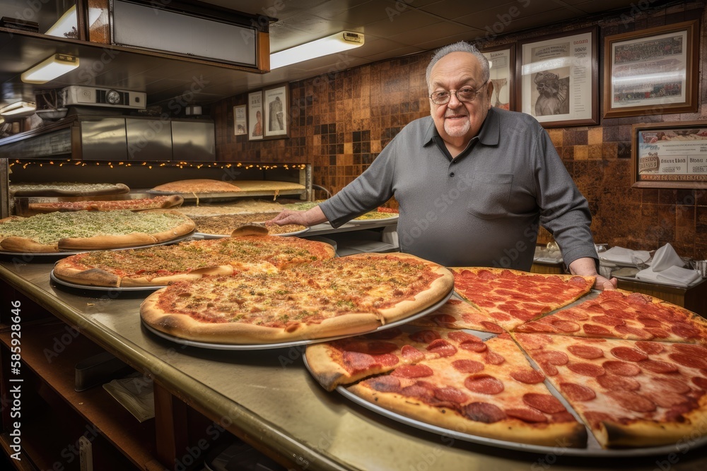 ภาพประกอบสต็อก A thirdgeneration master pizza maker who has dedicated
