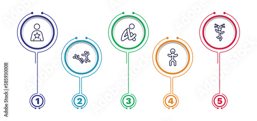 set of feeling and reaction thin line icons. feeling and reaction outline icons with infographic template. linear icons such as good human, sad human, funny human, helpless determined vector.