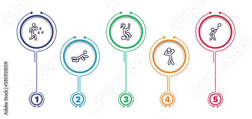 set of feeling and reaction thin line icons. feeling and reaction outline icons with infographic template. linear icons such as pissed off human, pretty human, hopeful human, down scared vector.