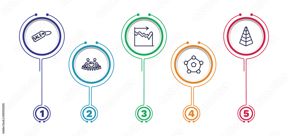 set of business and finance thin line icons. business and finance outline icons with infographic template. linear icons such as sale tag, dual chart, stats pyramid, work parteners, item set of business and finance thin line icons. business and finance outline icons with infographic template. linear icons such as sale tag, dual chart, stats pyramid, work parteners, item