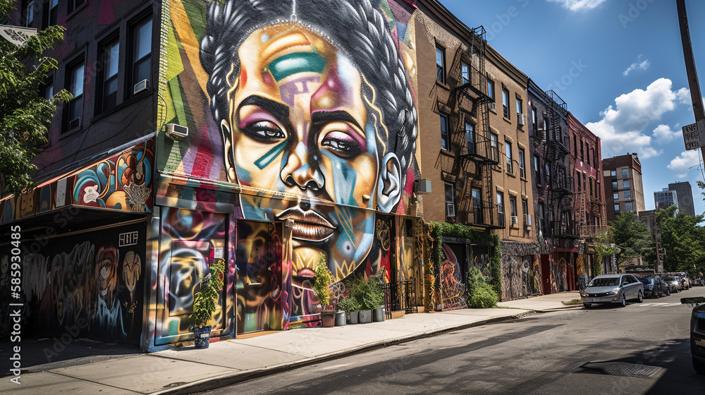 Naklejka premium graffiti on the wall generative ai