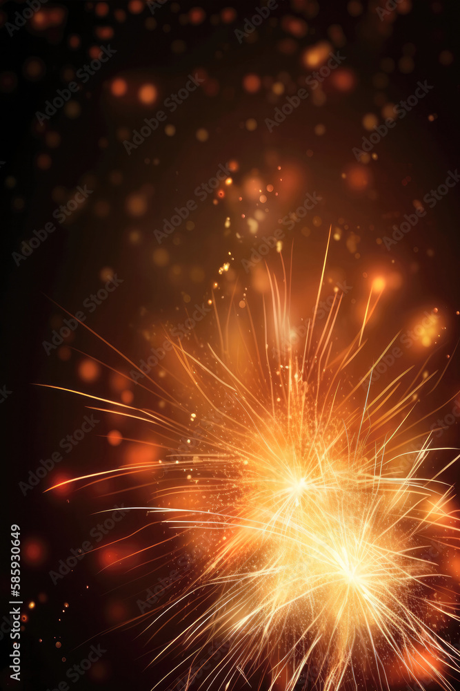 Background of sparklers with sparks. Created with Generative AI technology.