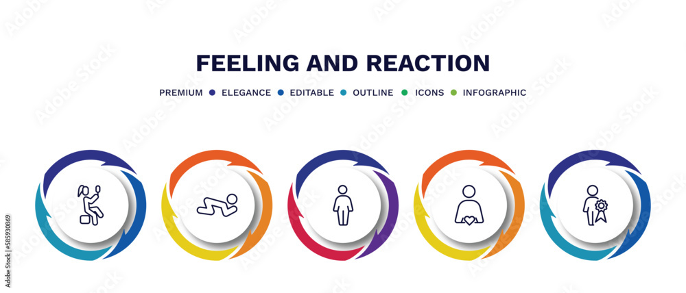 set of feeling and reaction thin line icons. feeling and reaction outline icons with infographic template. linear icons such as pretty human, grateful human, free human, in love special vector. set of feeling and reaction thin line icons. feeling and reaction outline icons with infographic template. linear icons such as pretty human, grateful human, free human, in love special vector.
