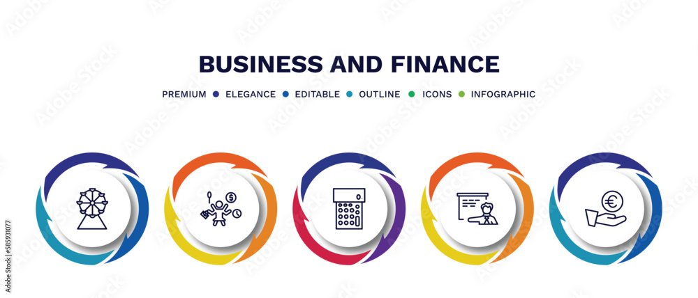 set of business and finance thin line icons. business and finance outline icons with infographic template. linear icons such as ferris wheels, multitasking woman, calculator maths tool, man set of business and finance thin line icons. business and finance outline icons with infographic template. linear icons such as ferris wheels, multitasking woman, calculator maths tool, man