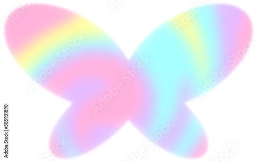 Butterfly motion blur y2k aura . Abstract blurred gradient shape, psychedelic aesthetic elements, colorful soft holographic gradient. Geometric form with blurring 