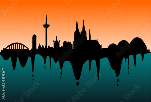 Abstrakte Silhouette von Köln - Altstadt - Unterwelt - Kunst