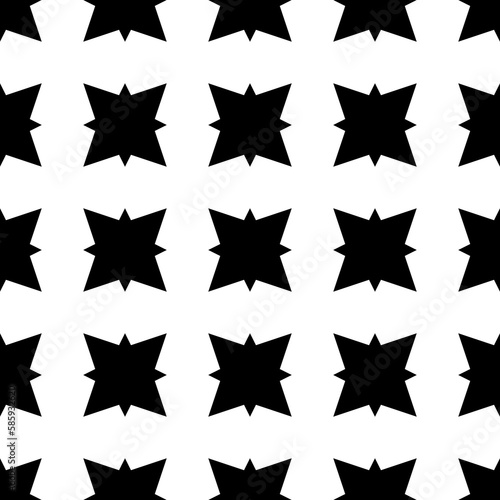 Tile black and white vector pattern for seamless decoration wallpaper