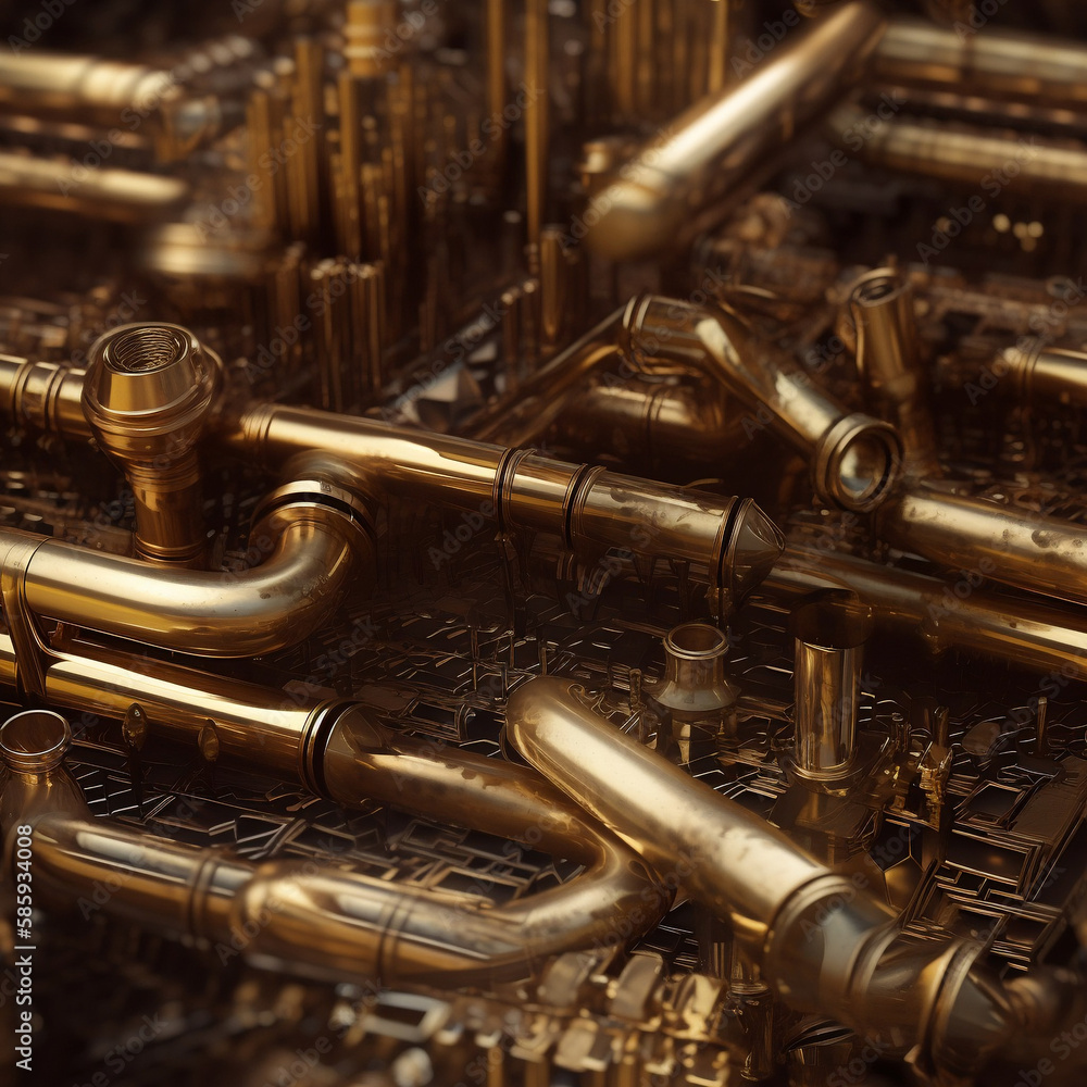 Naklejka premium seamless brass machine pattern