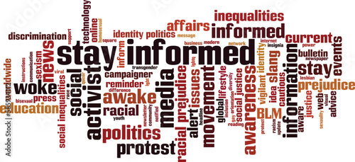 Stay informed word cloud concept. Collage made of words about stay informed. Vector illustration