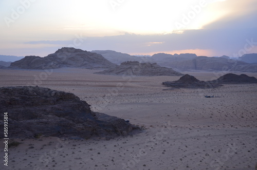 Beautiful Wadi Rum landscapes from the desert in Jordan