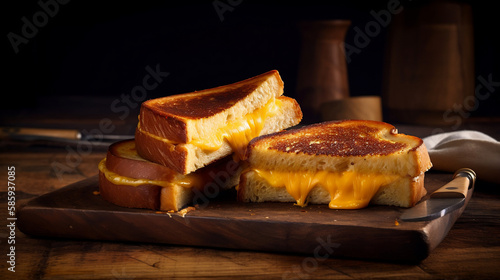 Grilled cheese sandwiches.