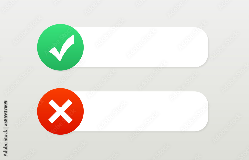 Web windows template. Positive green query and red negative blank screen frame banner for text and document software for easy search with various online navigation vector systems. Vector illustratio Web windows template. Positive green query and red negative blank screen frame banner for text and document software for easy search with various online navigation vector systems. Vector illustratio