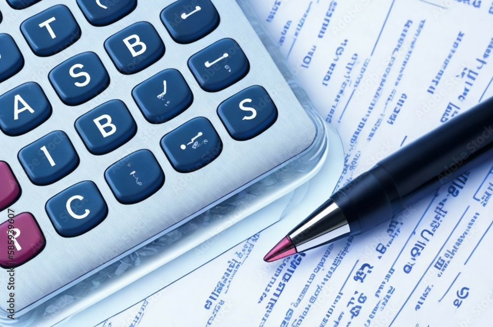 calculator and pen calculator and pen