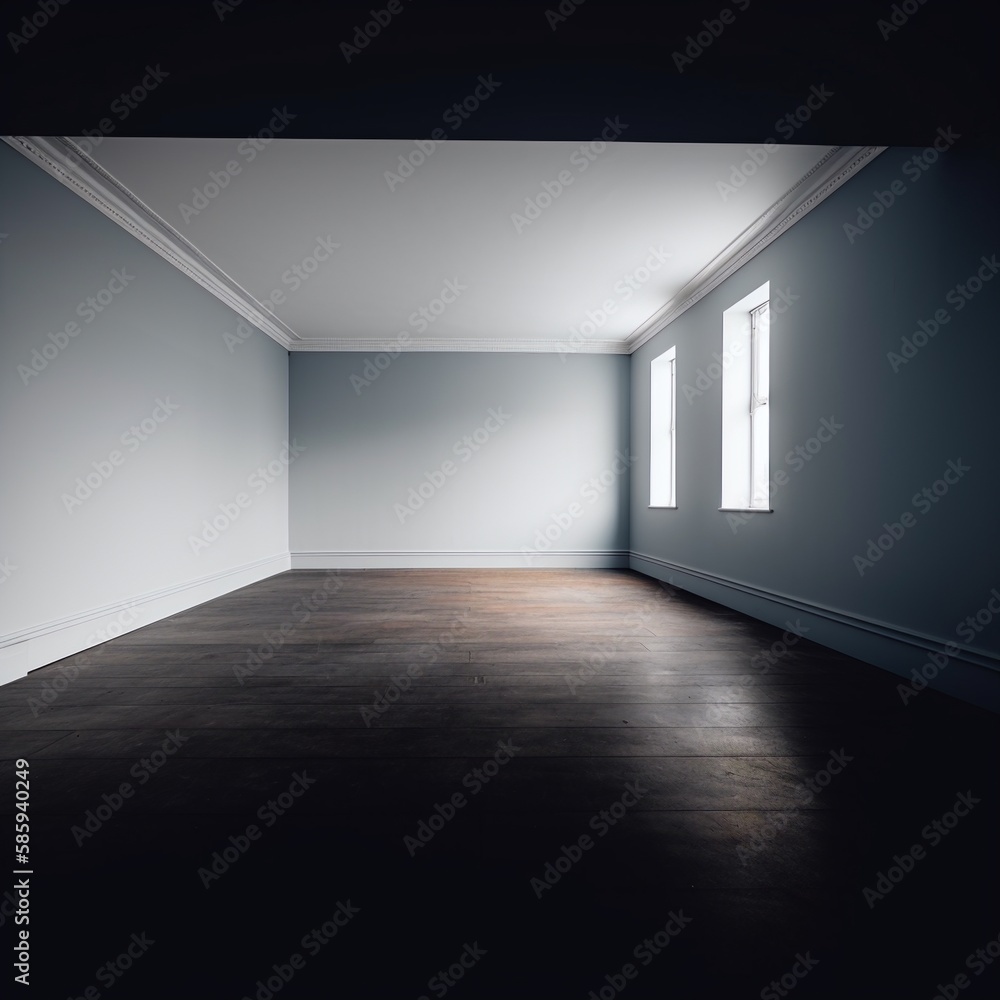 Fototapeta premium The darkness of an empty Room