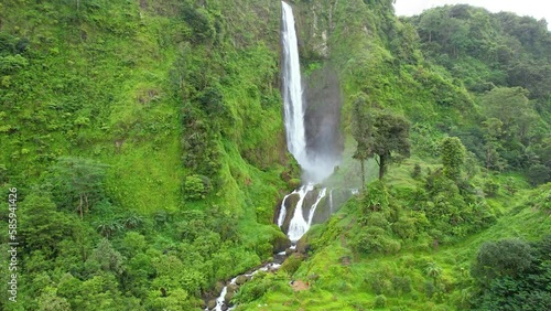 Citambur waterfall Cianjur in Indonesia. Famous tourist attractions and landmarks destination in Indonesia nature landscape. photo